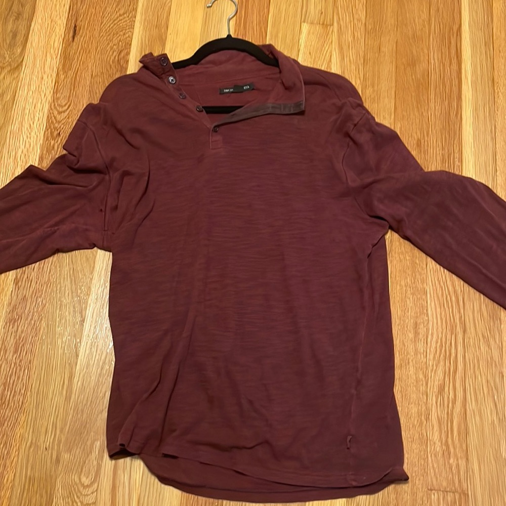 John Varvatos maroon shirt